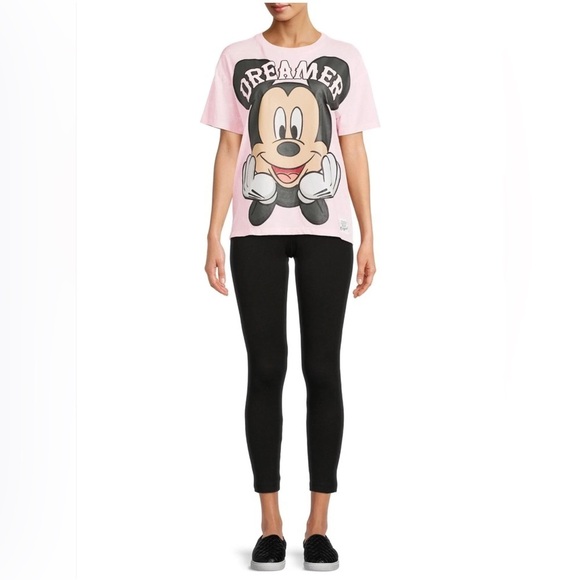 Disney Mickey Mouse DREAMER Short Sleeve T-Shirt Pink Size M - Picture 1 of 9